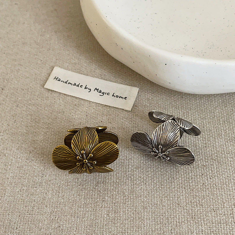Distressed Floral Petal Band Ring — ring, view 4