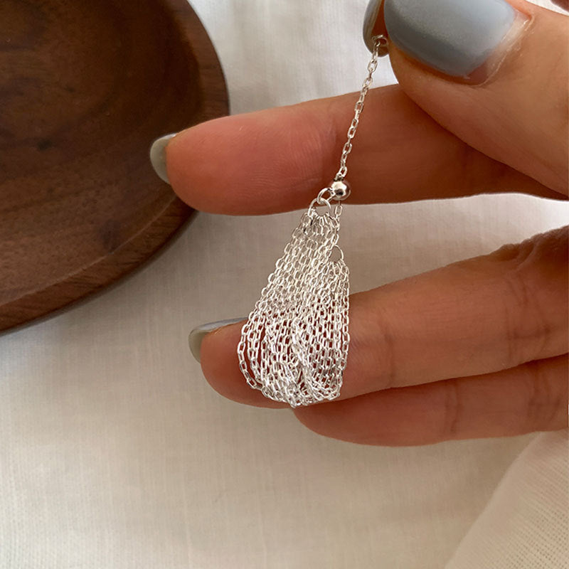 Pearl Chain Statement Ring — silver ring, view 10