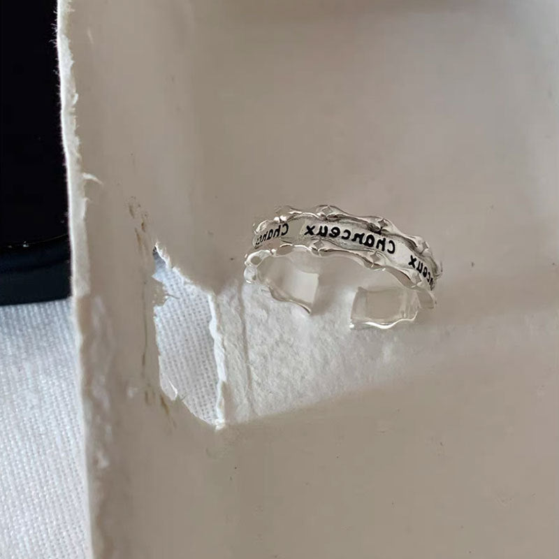 Pearl Chain Statement Ring — silver ring, view 12