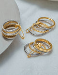 Layered Rhinestone Stack Ring — gold ring