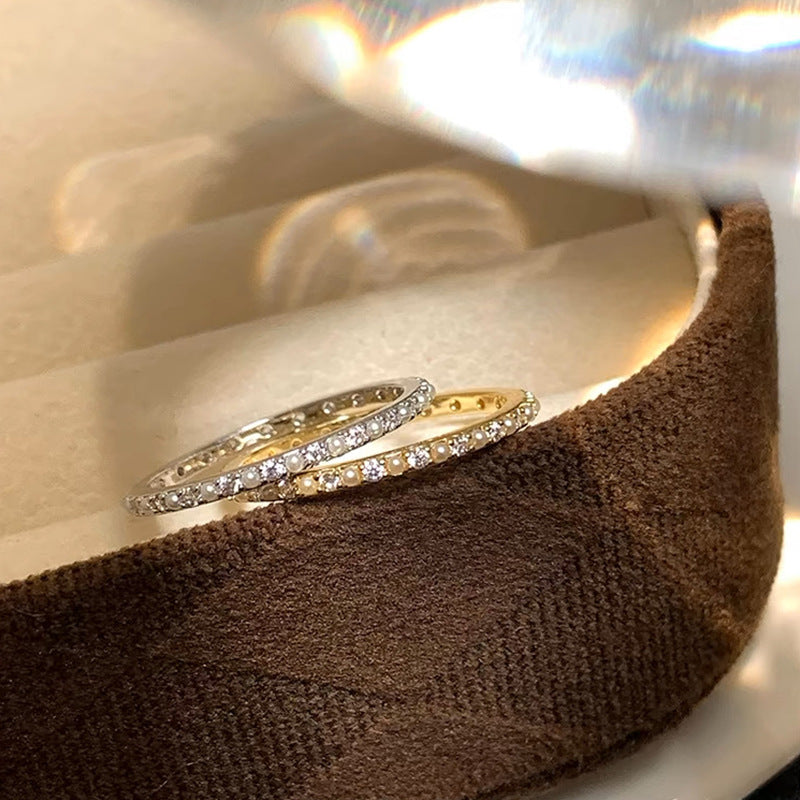 Sparkling Zirconia Thin Finger Ring — ring, view 5