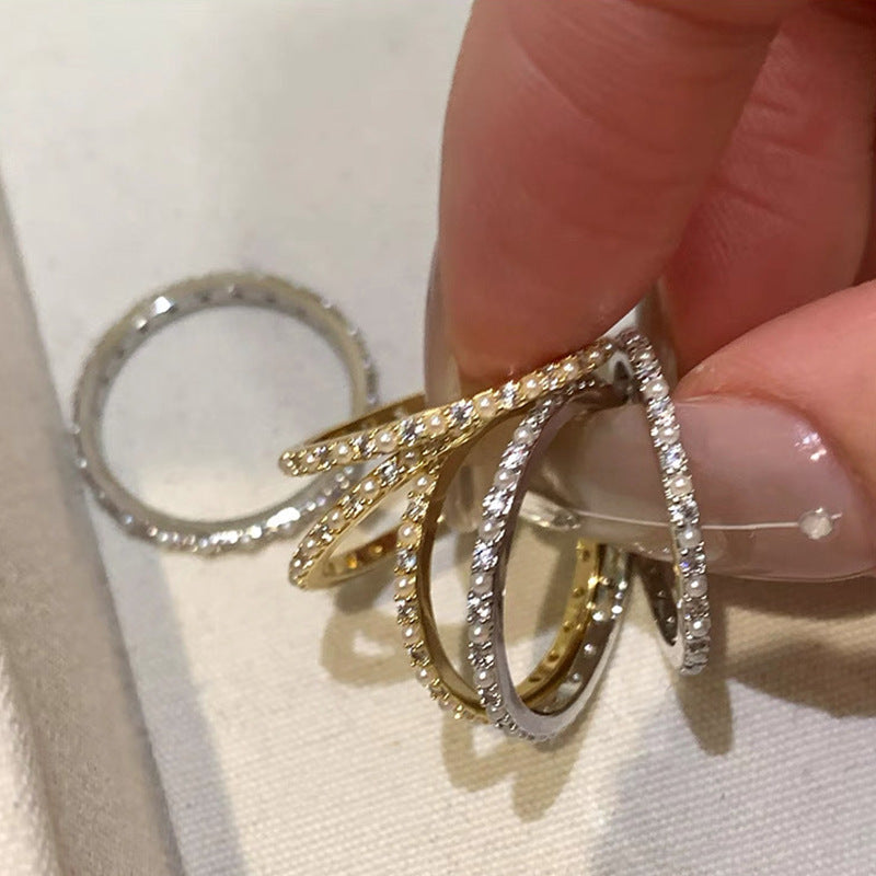 Sparkling Zirconia Thin Finger Ring — ring, view 6