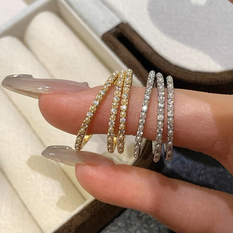 Sparkling Zirconia Thin Finger Ring — ring, view 7