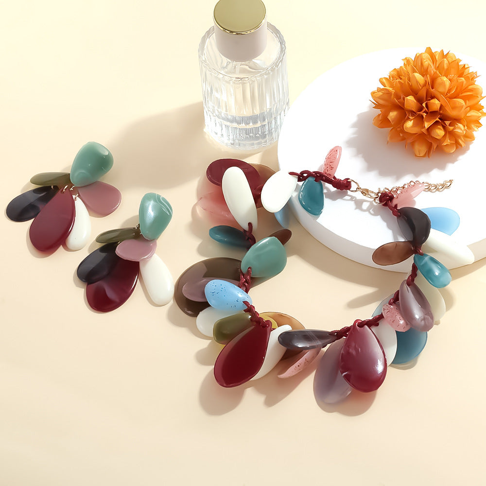 Chunky Multi-Color Resin Necklace — necklace, view 3