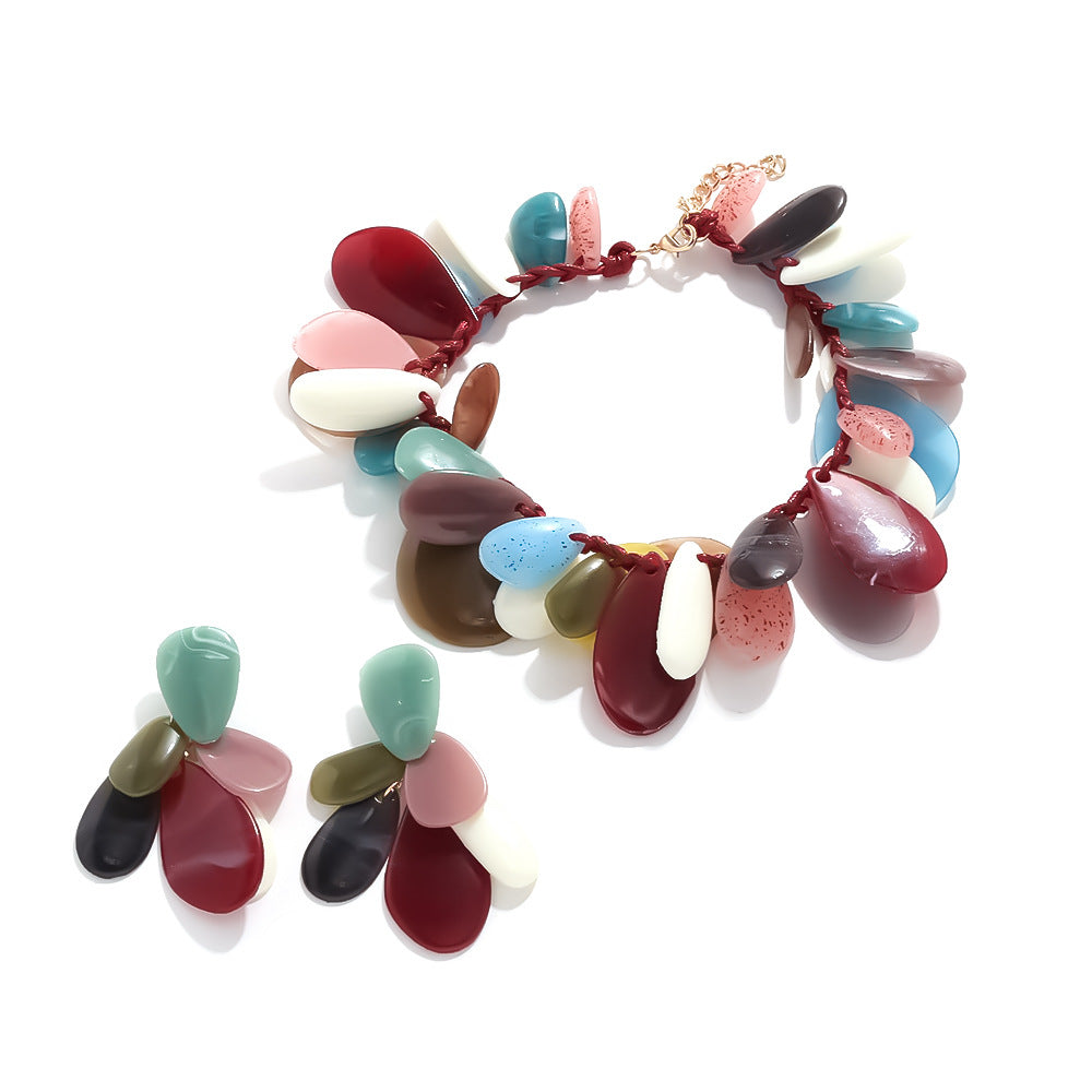 Chunky Multi-Color Resin Necklace — necklace, view 4