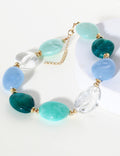 Chunky Bead Choker Necklace — blue necklace