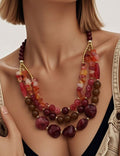Multi-Layer Beaded Resin Necklace — necklace
