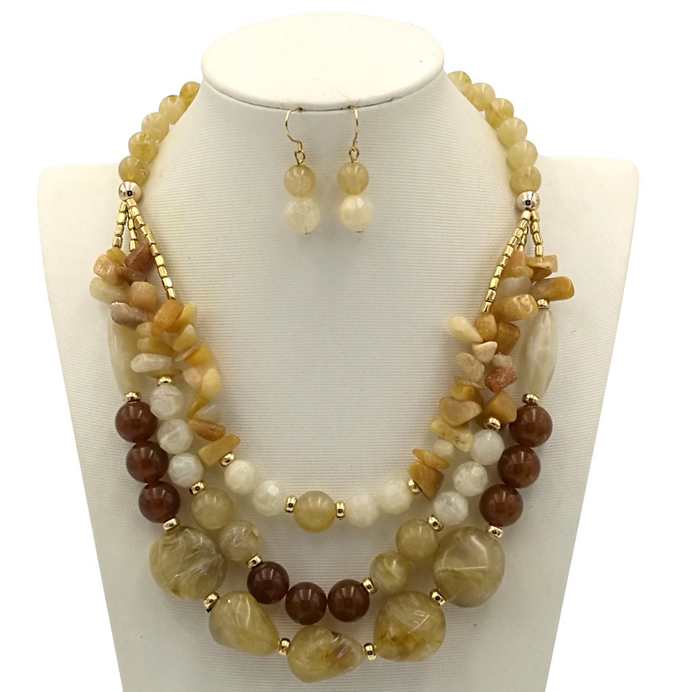 Multi-Layer Beaded Resin Necklace — necklace, view 11