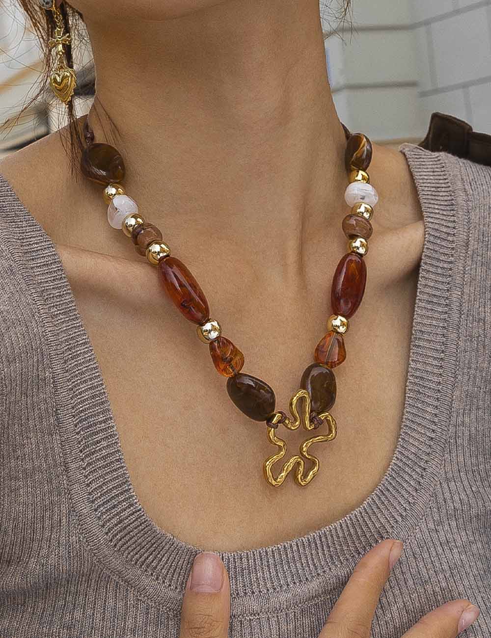 Spliced Bead Choker Necklace — necklace