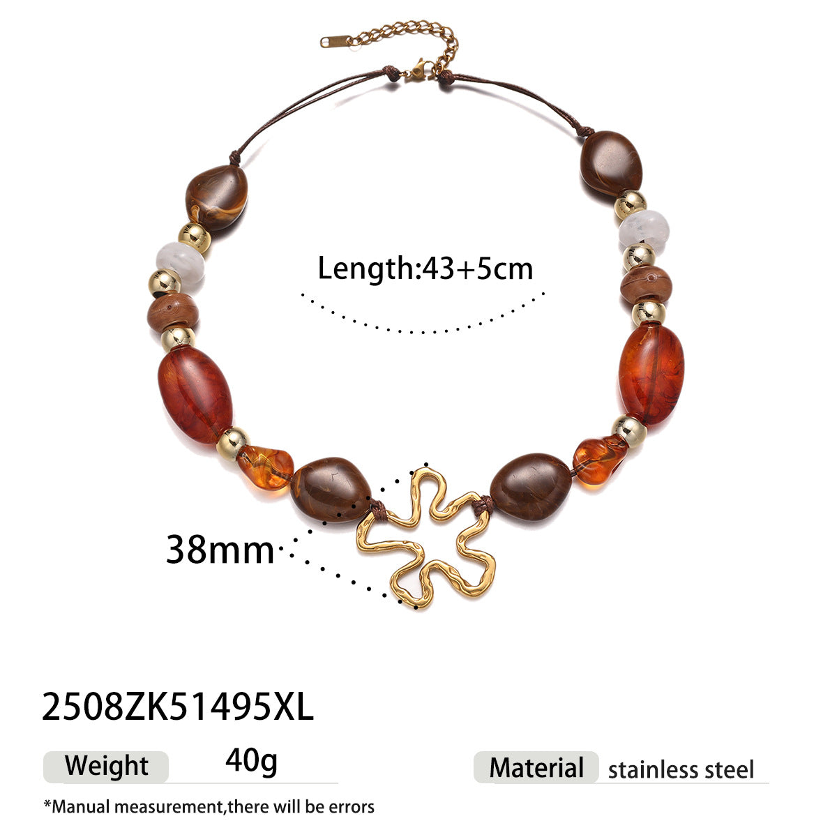 Spliced Bead Choker Necklace — necklace, view 4