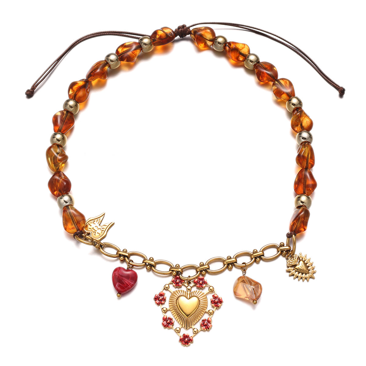 Two-Strand Hearts Pendant Necklace — necklace, view 2