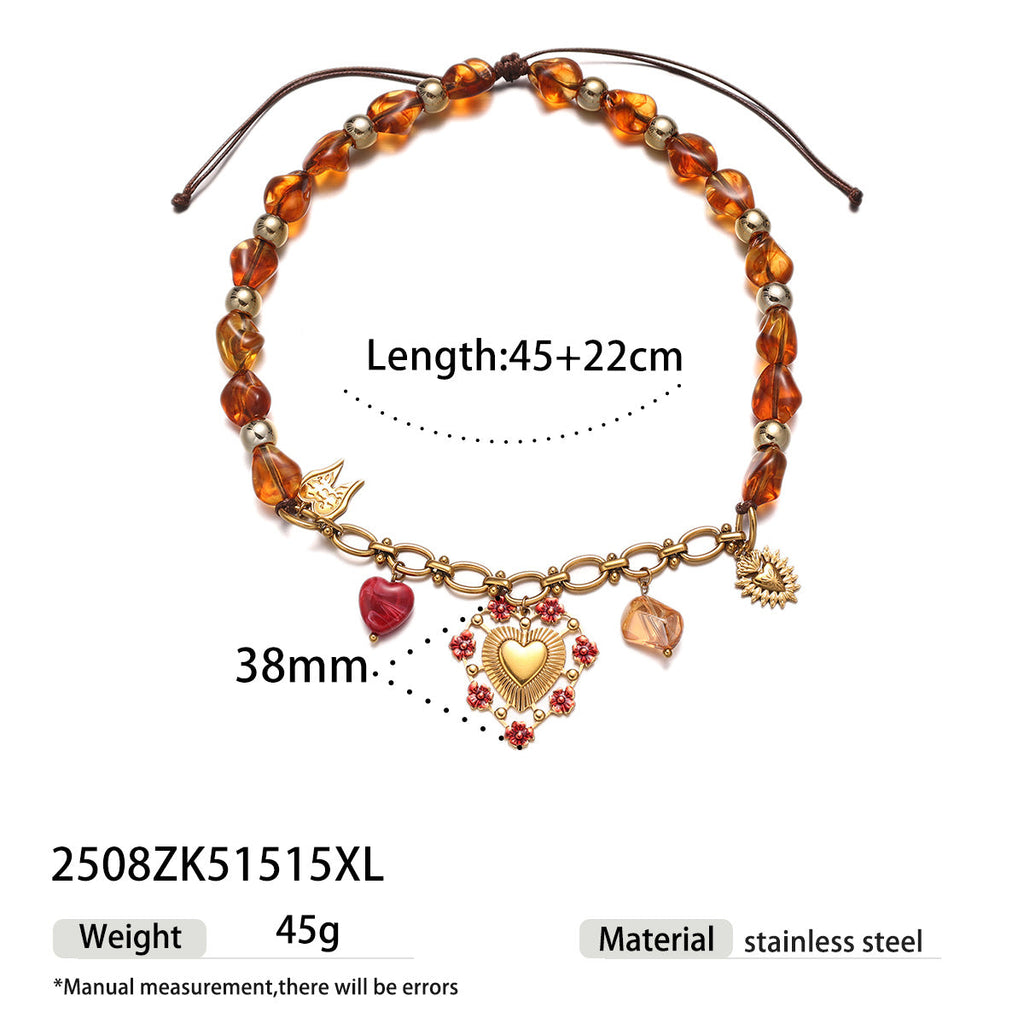 Two-Strand Hearts Pendant Necklace — necklace, view 6