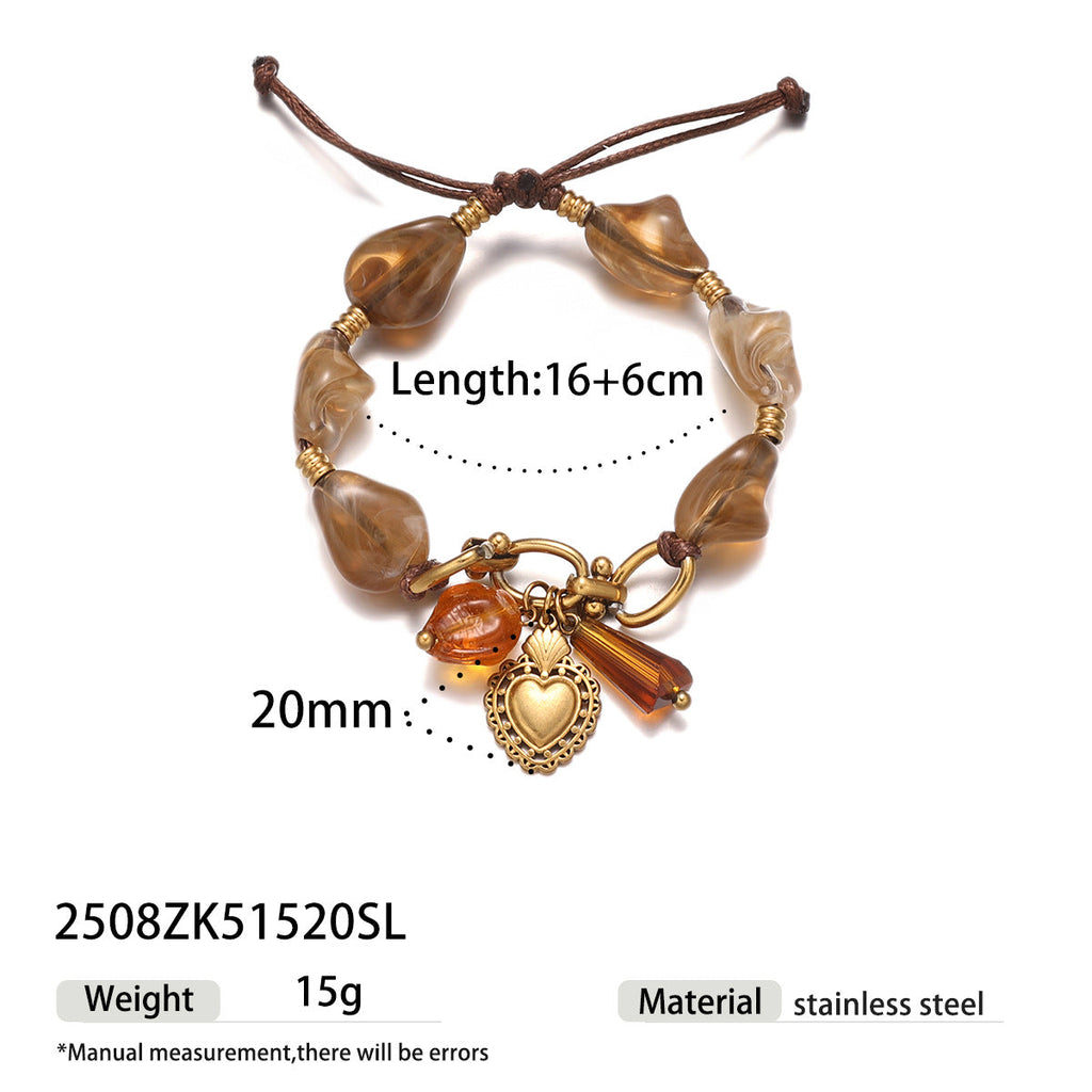 Tasselled Heart Pendant Necklace — necklace, view 7