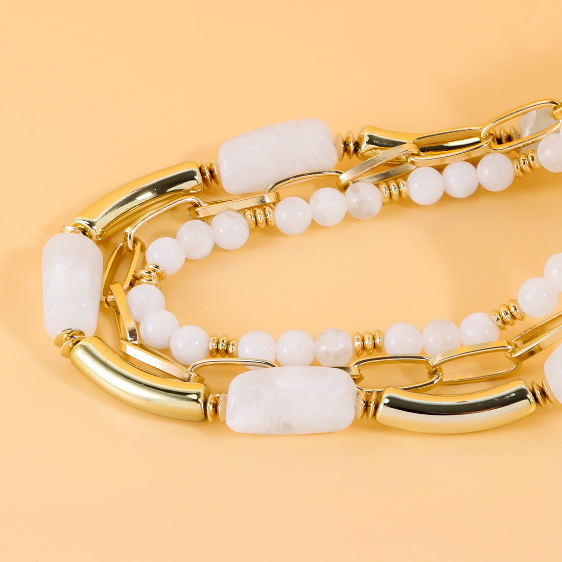 Multi-Layer Beaded Statement Necklace — necklace, view 7