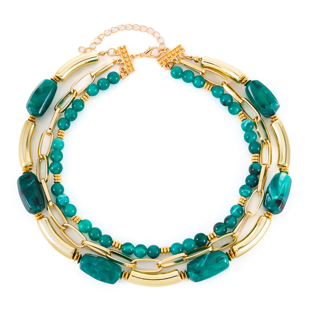 Multi-Layer Beaded Statement Necklace — necklace, view 9