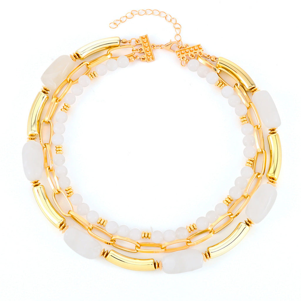 Multi-Layer Beaded Statement Necklace — necklace, view 10