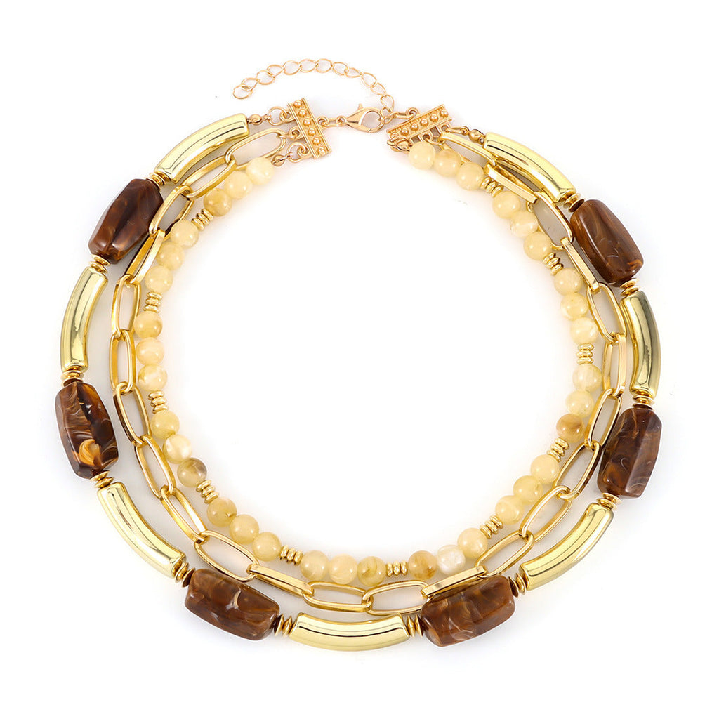 Multi-Layer Beaded Statement Necklace — necklace, view 12