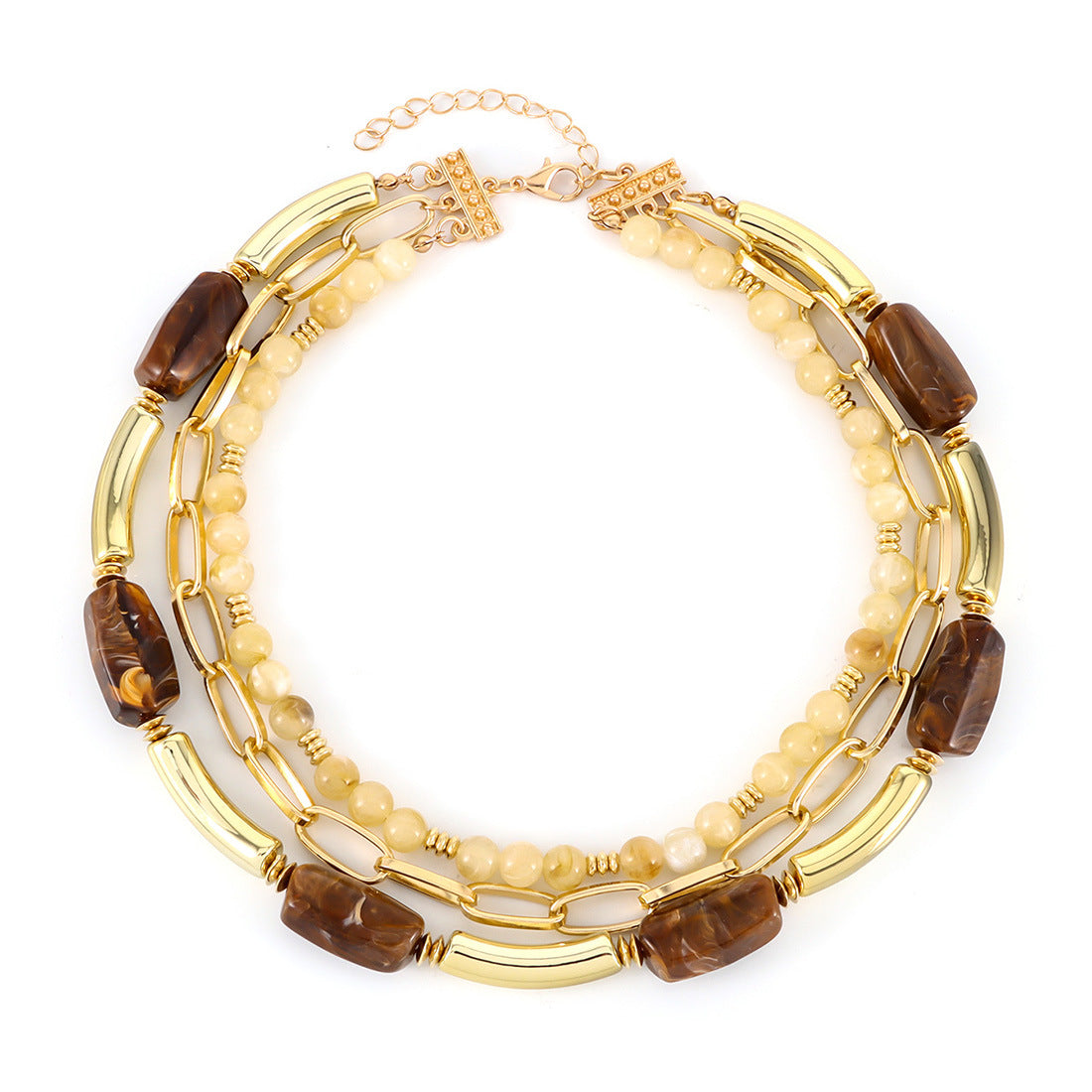 Multi-Layer Beaded Statement Necklace — necklace, view 12