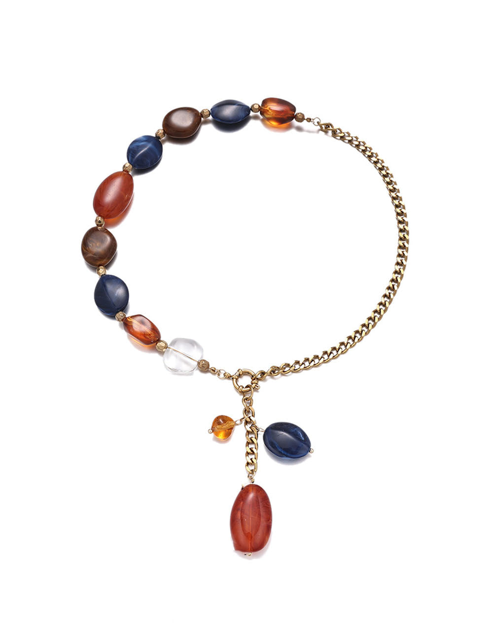 Asymmetric Link Chain Necklace — gold-xl necklace