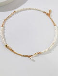Splicing Pearl Chain Choker Necklace — necklace