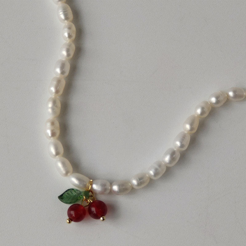 Dainty Pearl-Style Pendant Necklace — white necklace, view 6