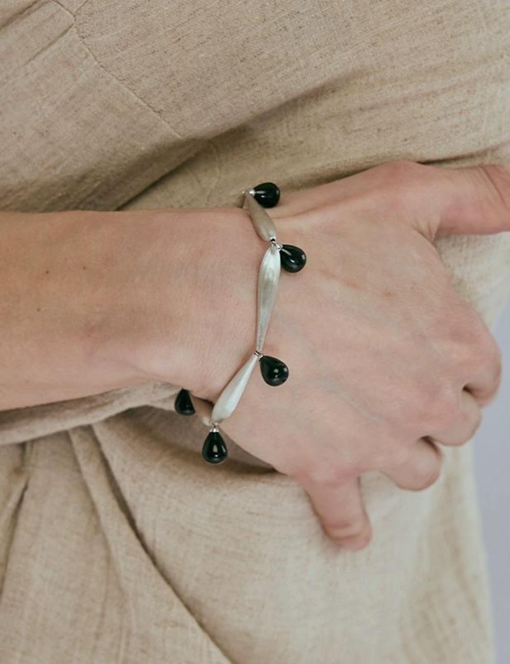 Resin Bead Chunky Chain Bracelet — silver bracelet