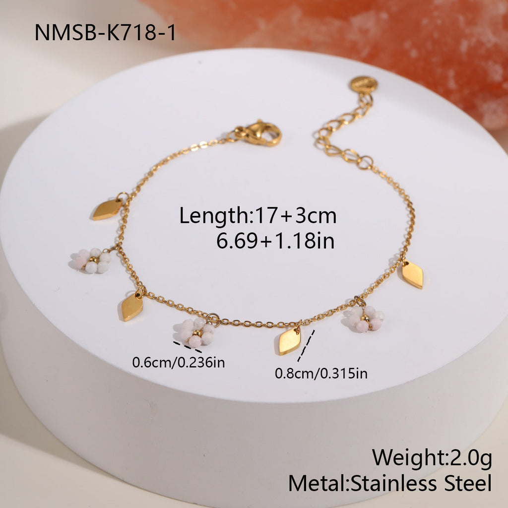 Dainty Daisy Link Bracelet — bracelet, view 4