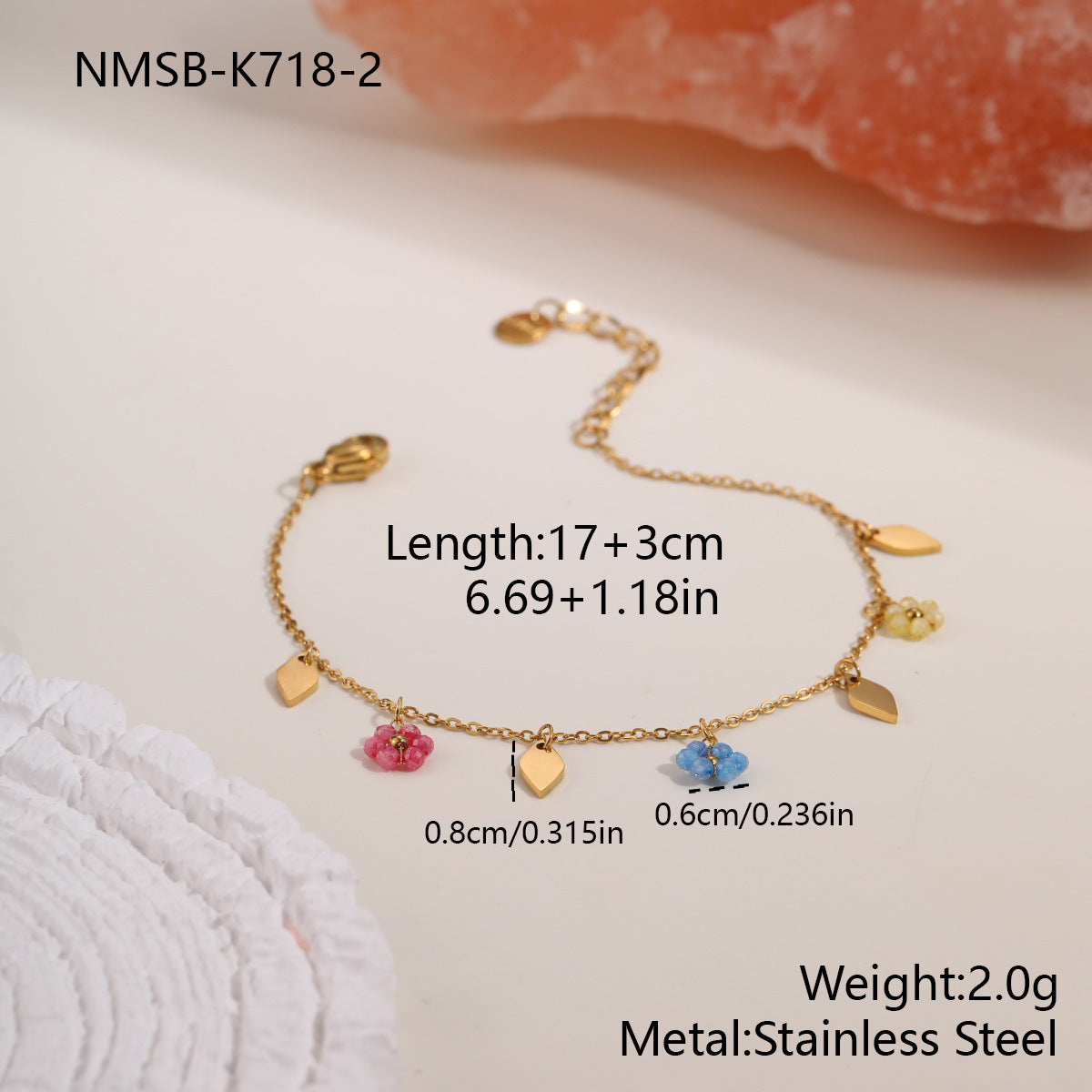 Dainty Daisy Link Bracelet — bracelet, view 5