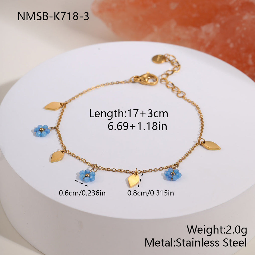 Dainty Daisy Link Bracelet — bracelet, view 6