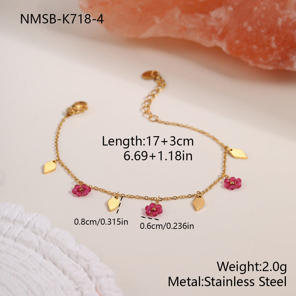 Dainty Daisy Link Bracelet — bracelet, view 7