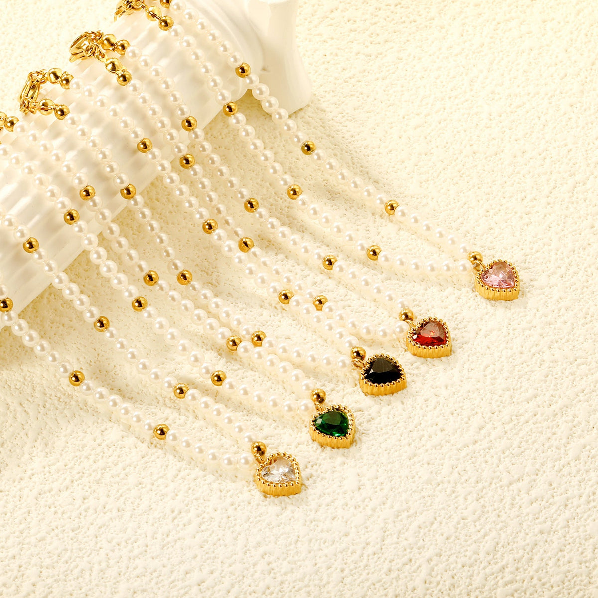 Heart Pendant Beaded Bracelet — bracelet, view 3