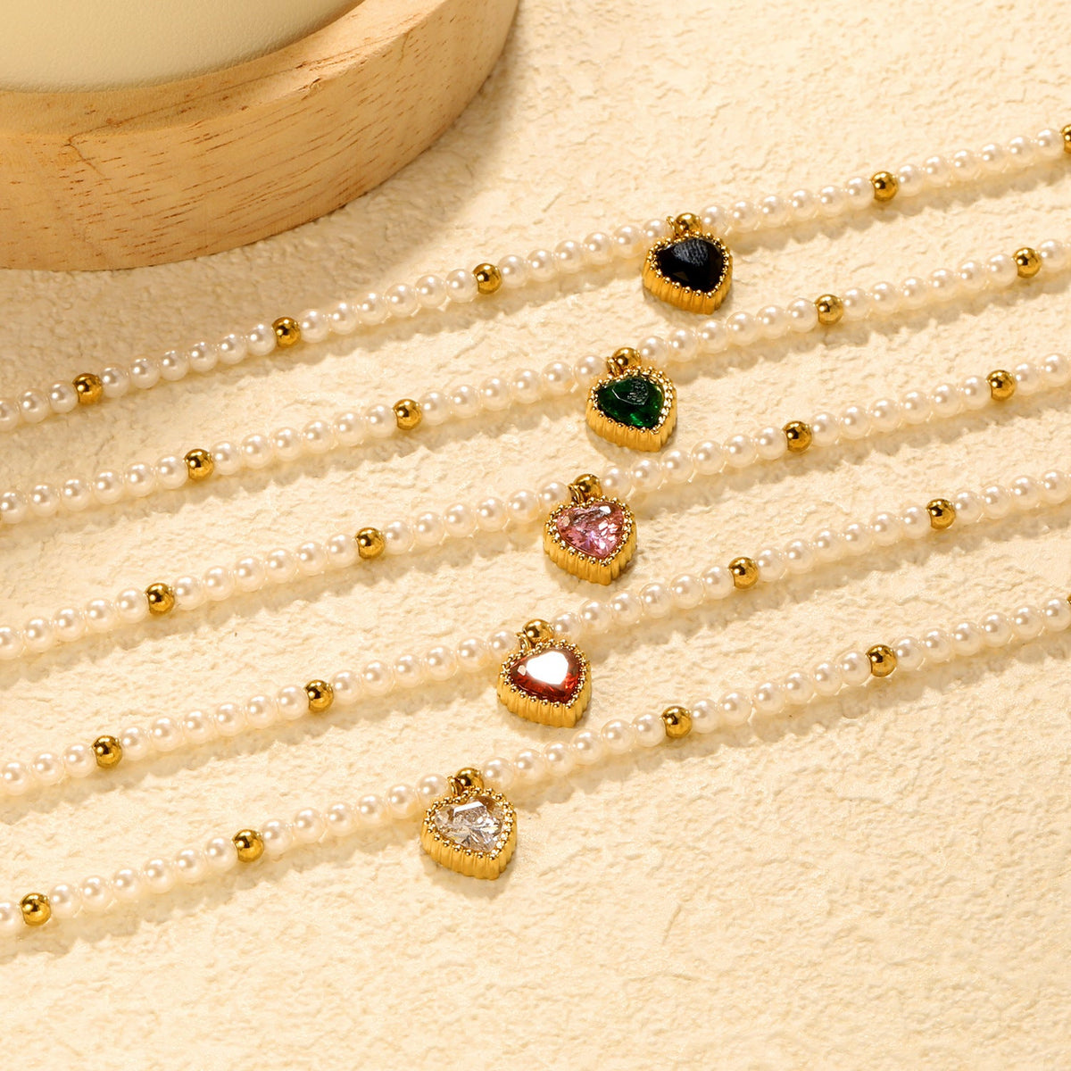 Heart Pendant Beaded Bracelet — bracelet, view 4