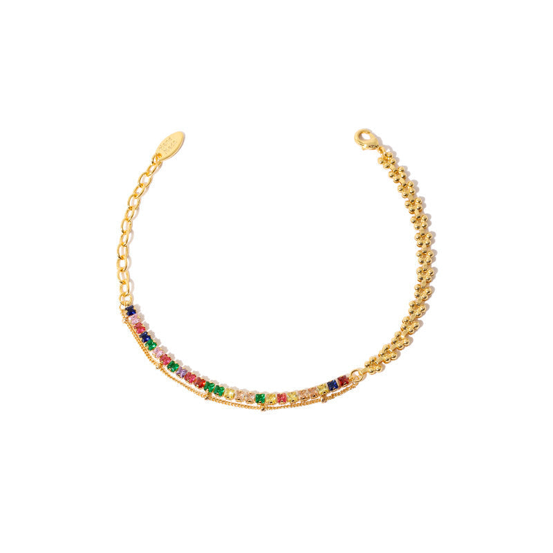 Cubic Zirconia Splice Chain Bracelet — bracelet, view 4