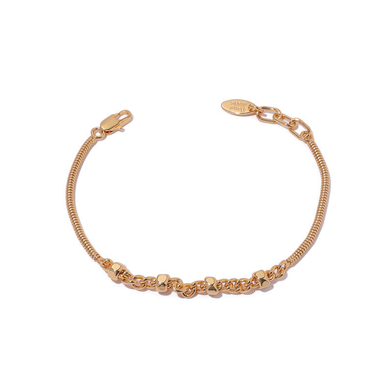 Spliced Snake Chain Bracelet — gold bracelet, view 5