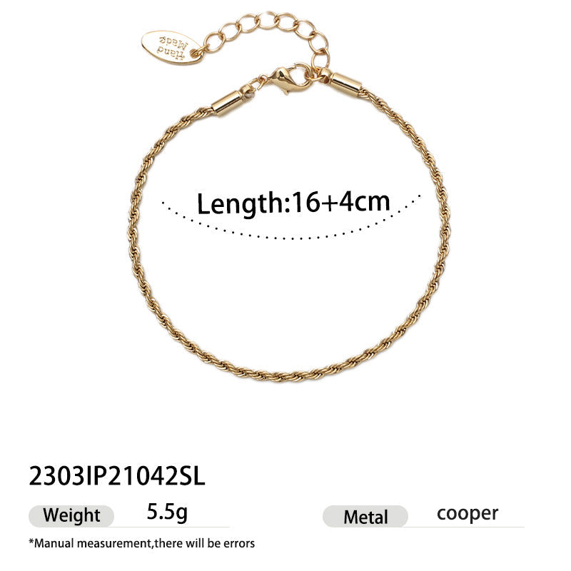 Spliced Snake Chain Bracelet — gold bracelet, view 7