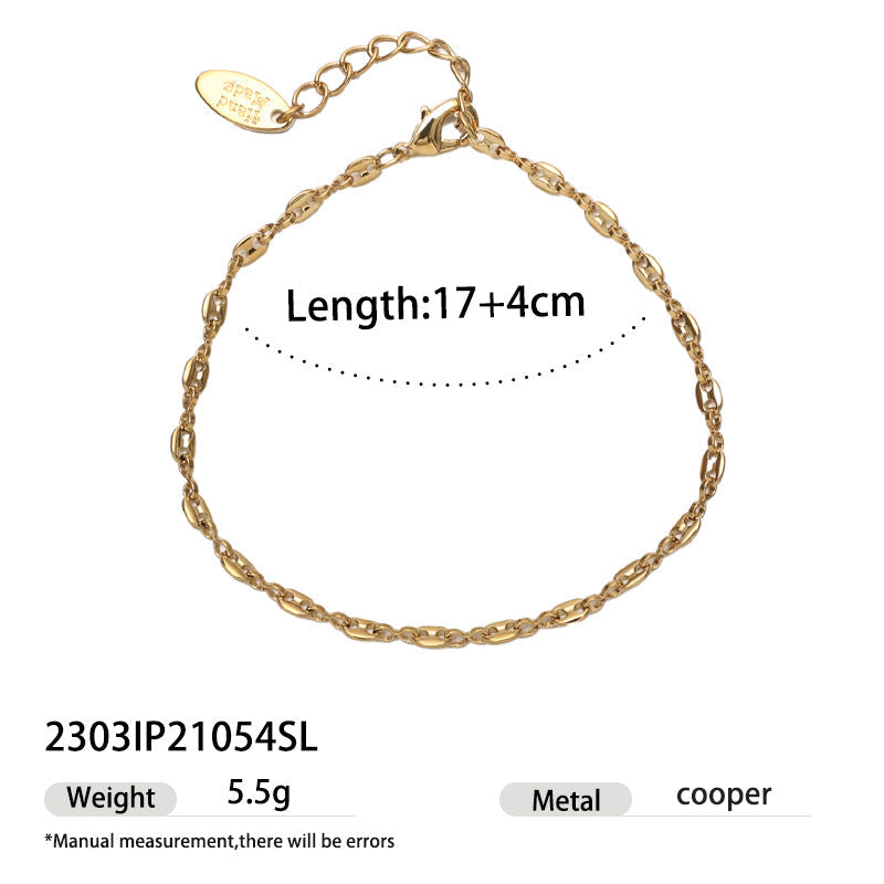 Spliced Snake Chain Bracelet — gold bracelet, view 8