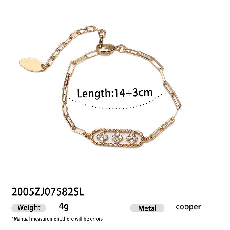 Beaded Chain Splicing Bracelet — gold bracelet, view 6