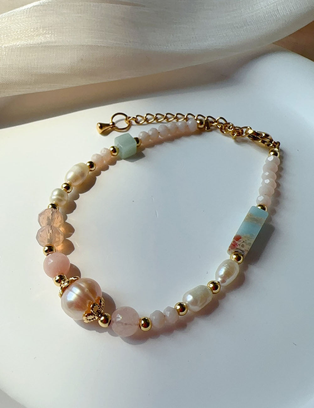 Marbled Pearl Pillar Bracelet — bracelet