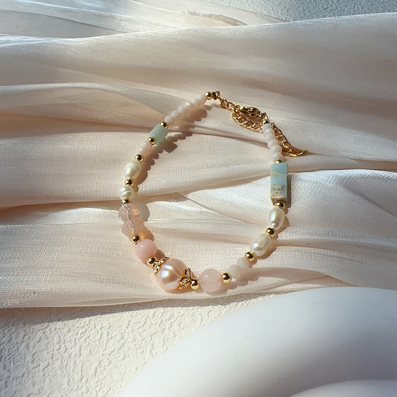 Marbled Pearl Pillar Bracelet — bracelet, view 2