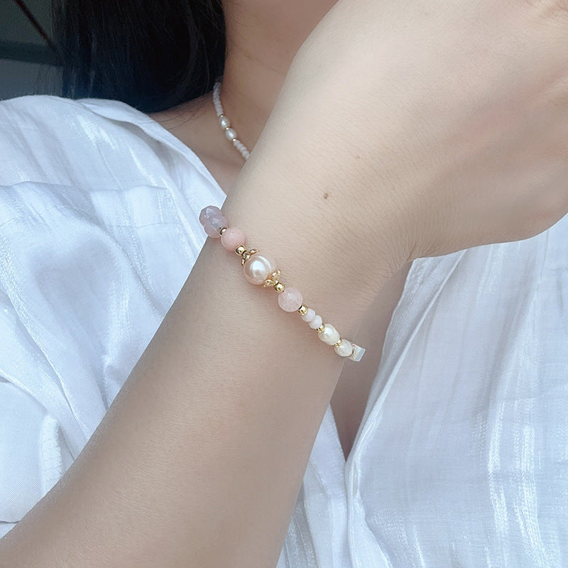 Marbled Pearl Pillar Bracelet — bracelet, view 3