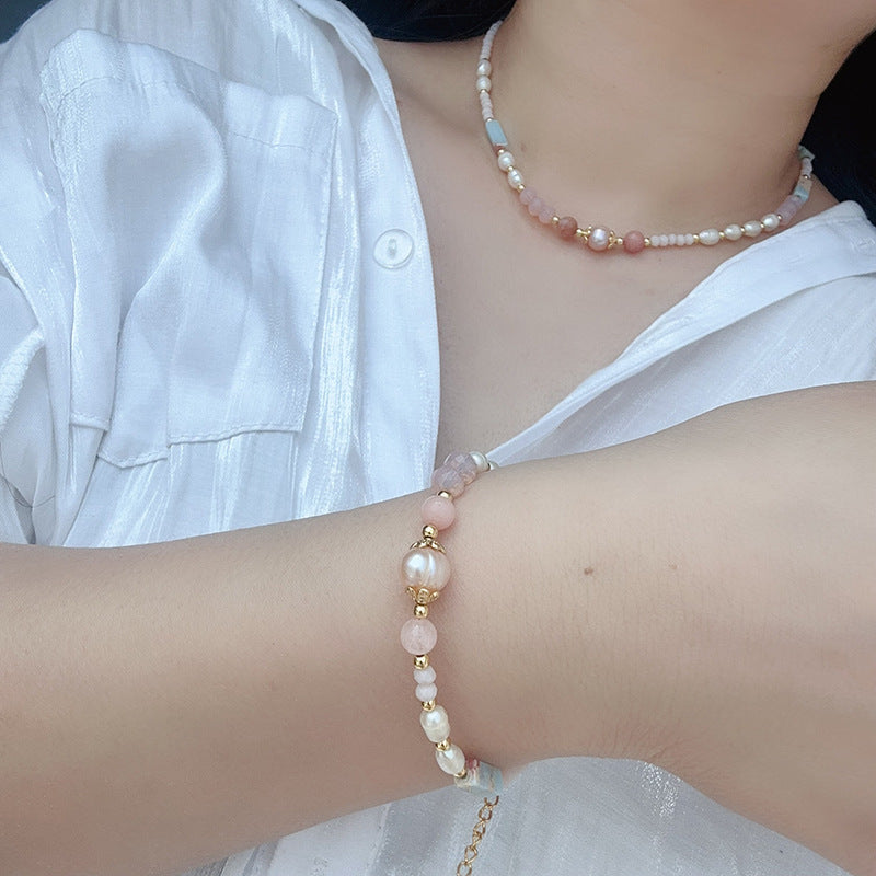 Marbled Pearl Pillar Bracelet — bracelet, view 4