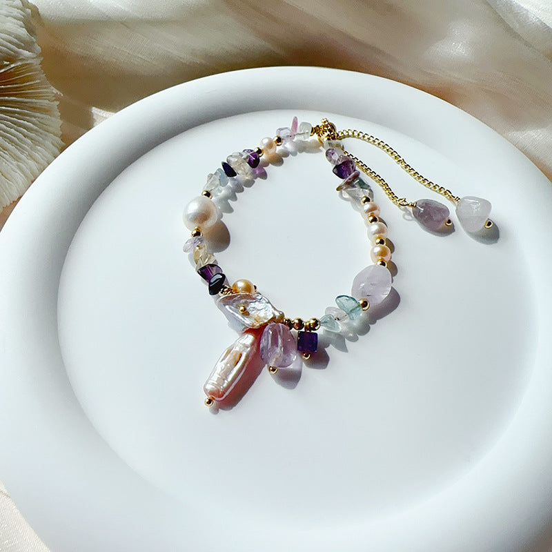 Irregular Stone Beaded Bracelet — colorful bracelet, view 2