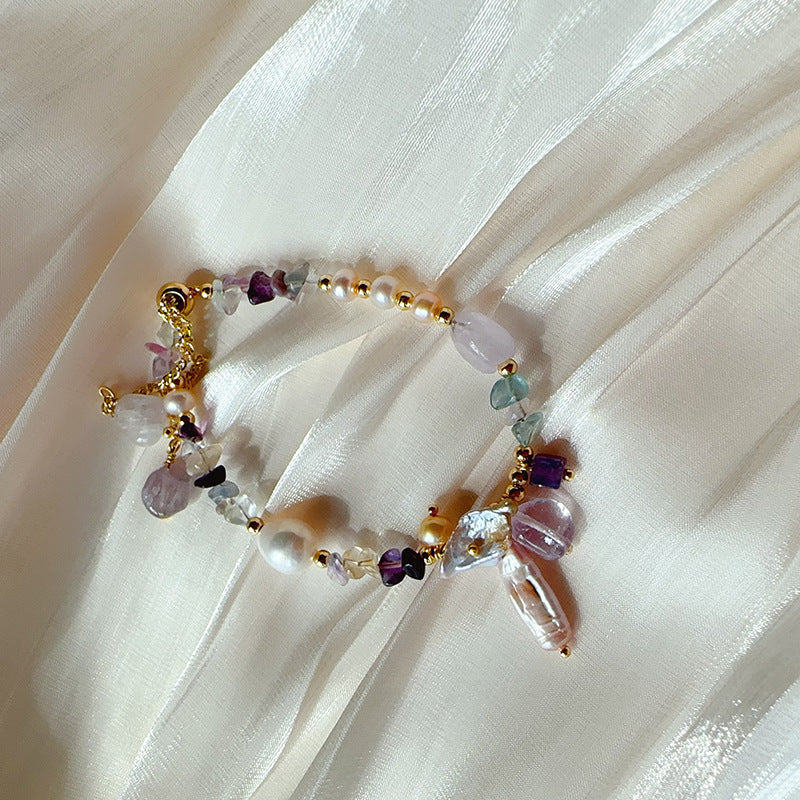Irregular Stone Beaded Bracelet — colorful bracelet, view 3