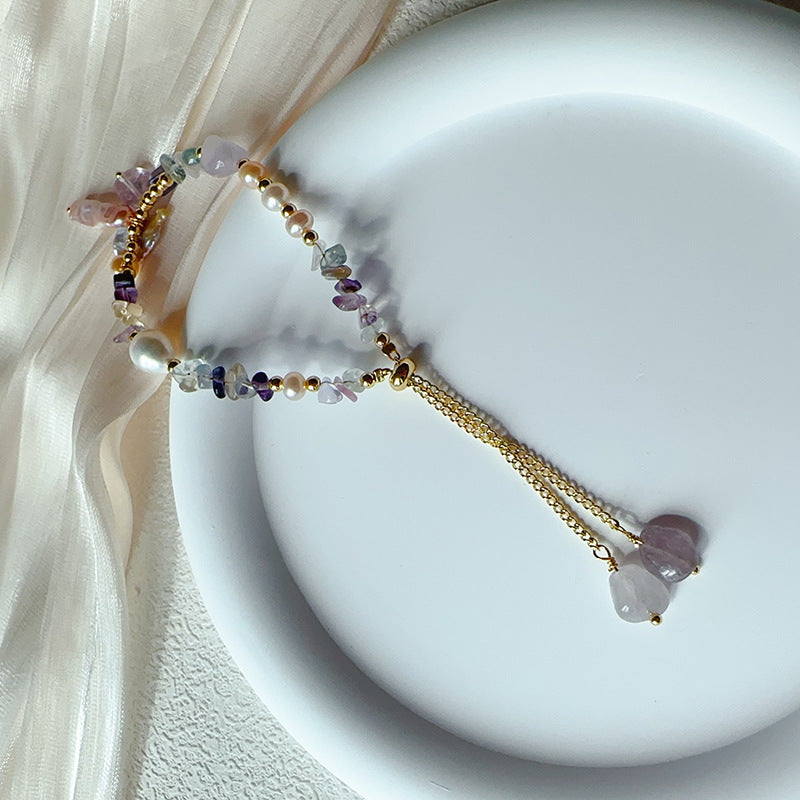 Irregular Stone Beaded Bracelet — colorful bracelet, view 4