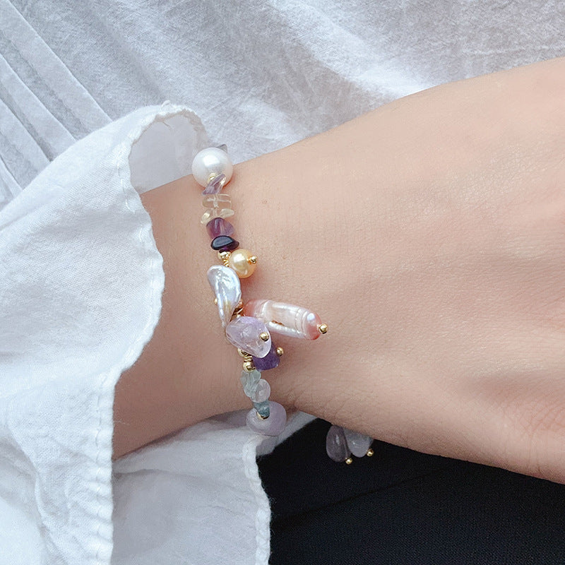 Irregular Stone Beaded Bracelet — colorful bracelet, view 6