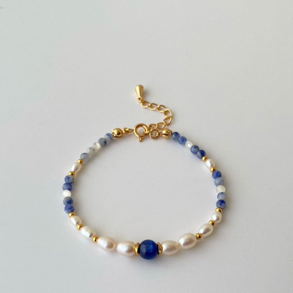Fresh Pearl Colour-Block Bracelet — blue bracelet, view 2