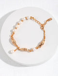 Faux Pearl Chain Bracelet — gold bracelet