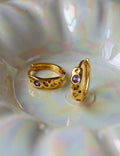 Cubic Zirconia Chunky Hoops — gold earrings