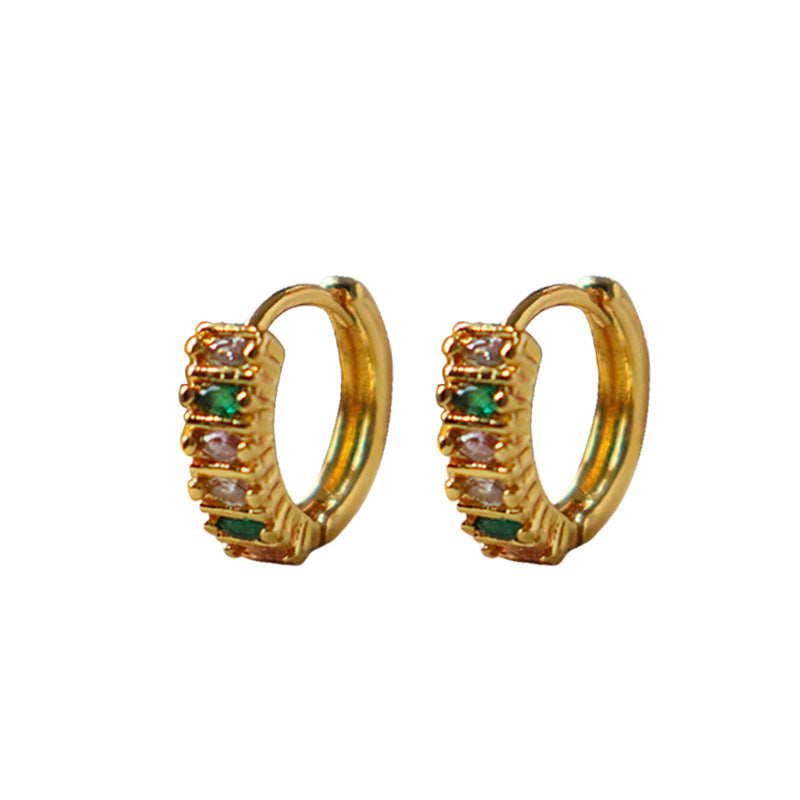 Gold-Plated Geometric Hoops — gold earrings, view 6