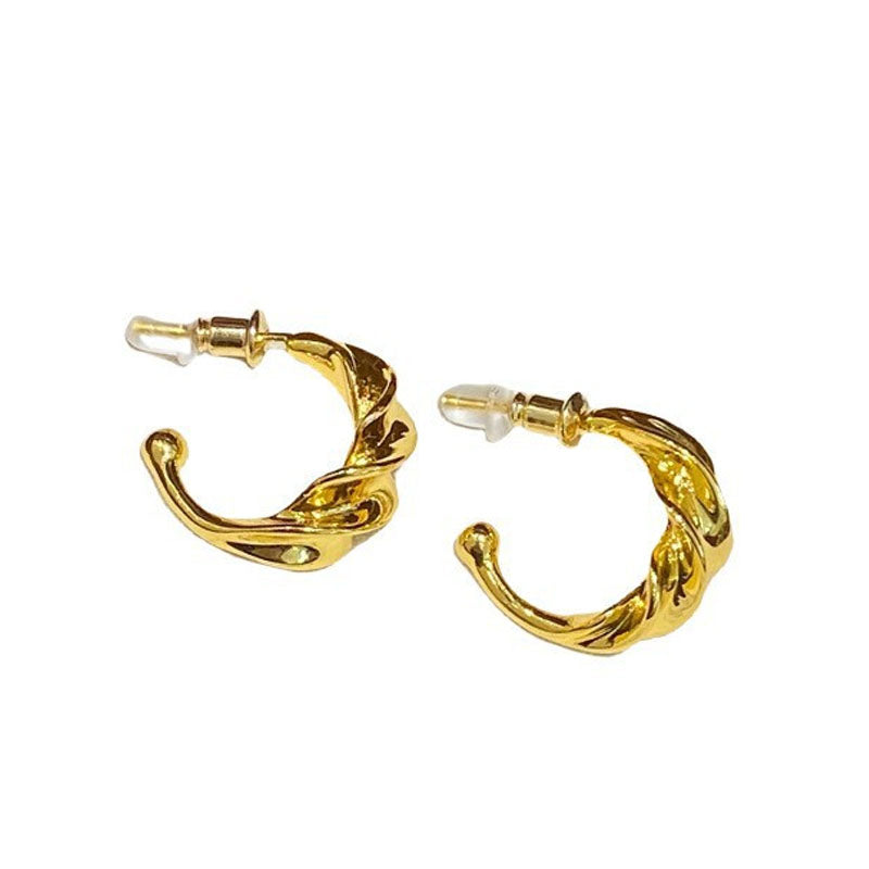 Twisted C-Shaped Copper Studs — earrings, view 5